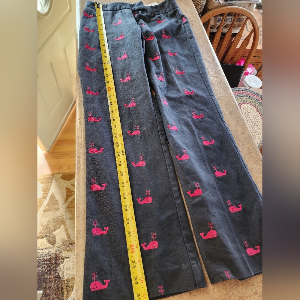 Lilly Pulitzer Whale Embroidered Pants Size 0 - Picture 9 of 11